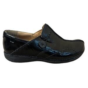 Clarks Artisan Unstructured Womens Un.Loop Loafers Slip On Faux Leather Black 7